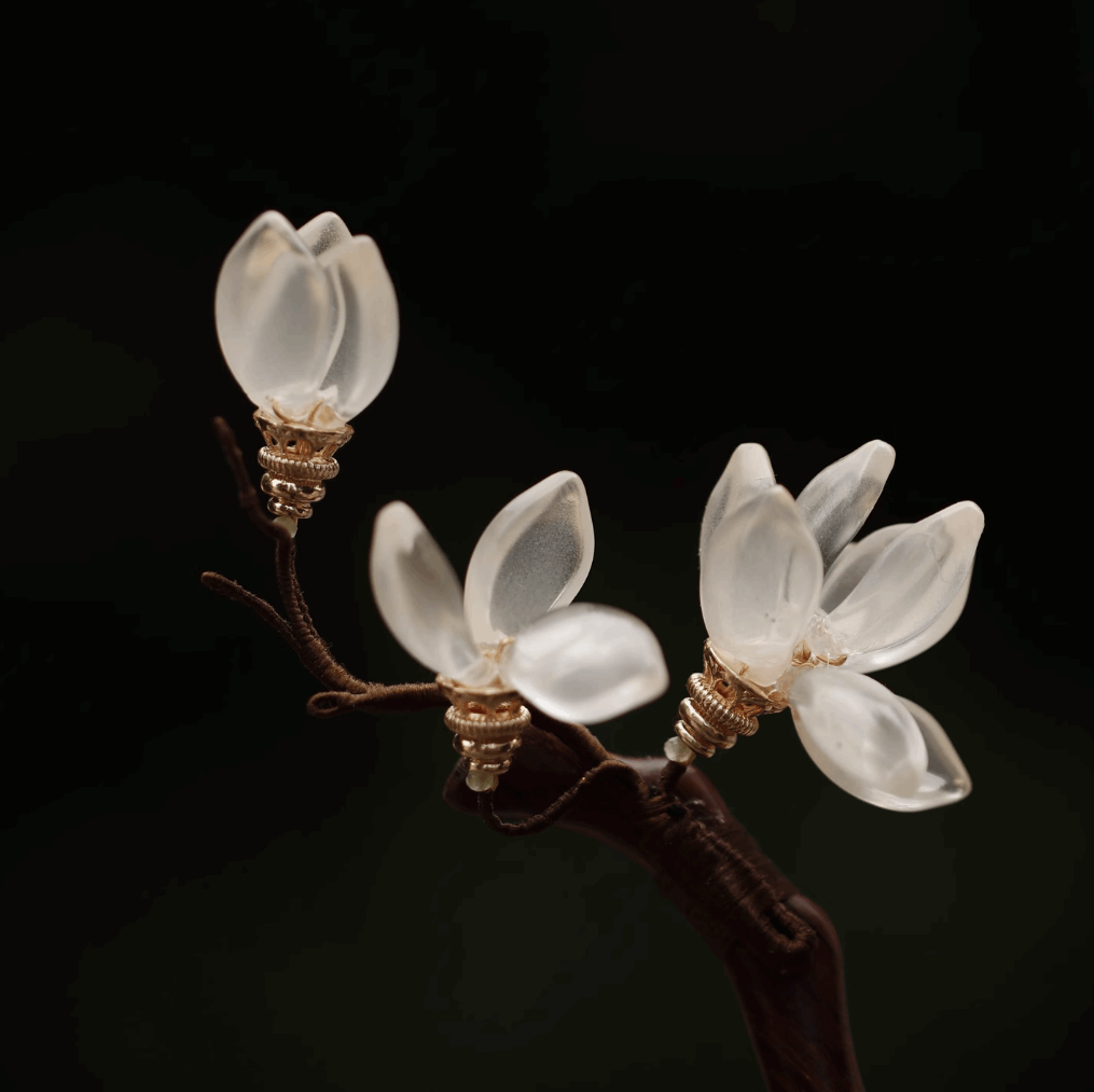white floral hair stick hair chopstick
