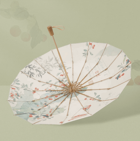 floral antique umbrella facing bottom