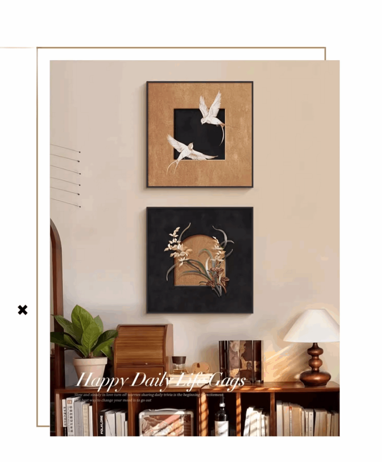 birds portrait and 3d flower portrait