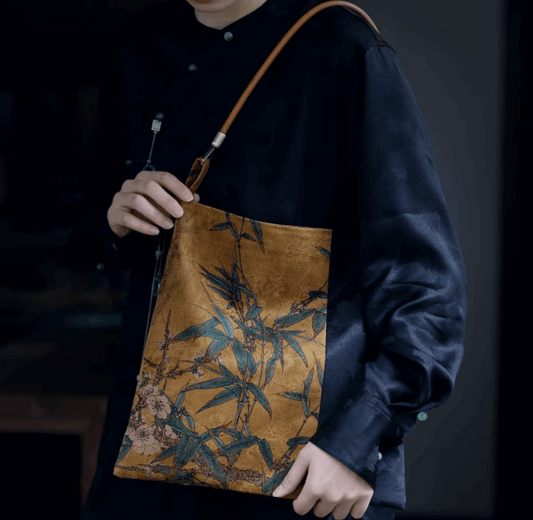 dark brown leaves bag carry on shoulder