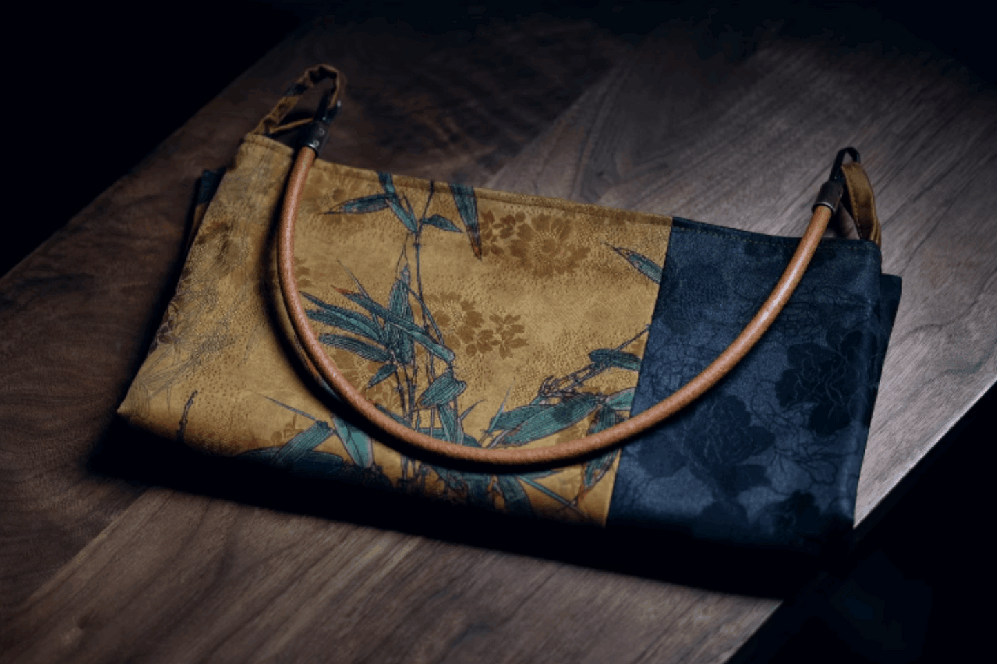 dark brown leaves bag lay on table