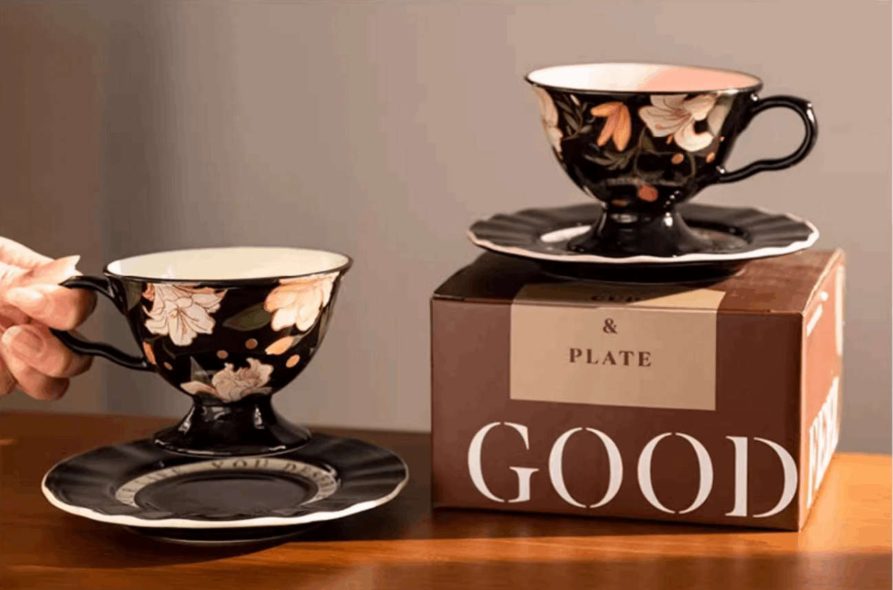 floral cup side by side