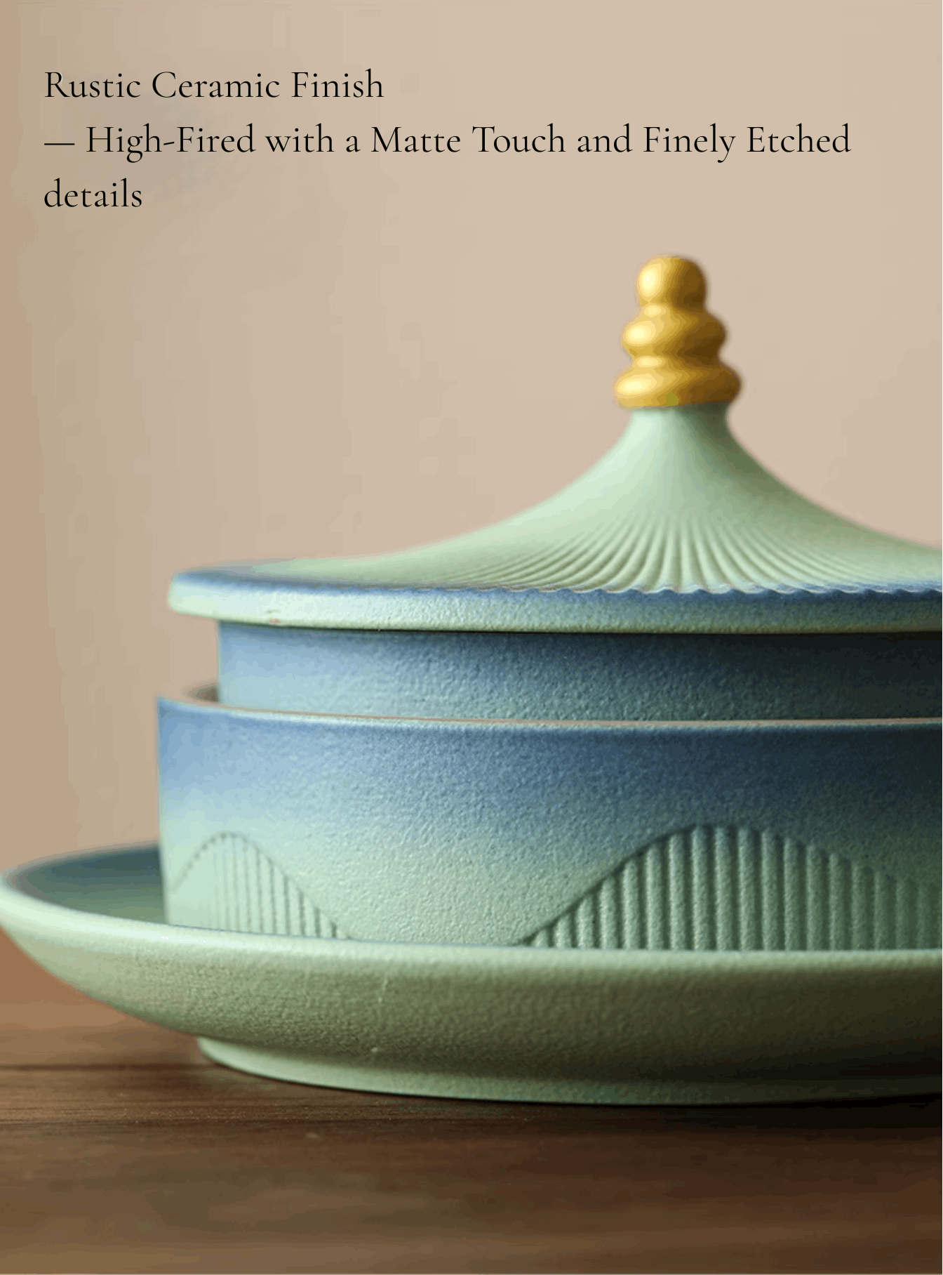 green and blue serving platter