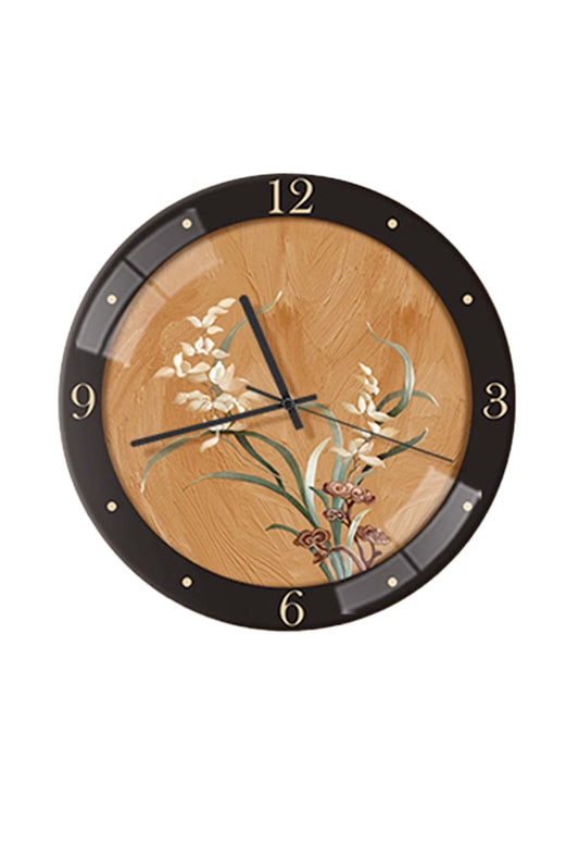 classic red clock with flower