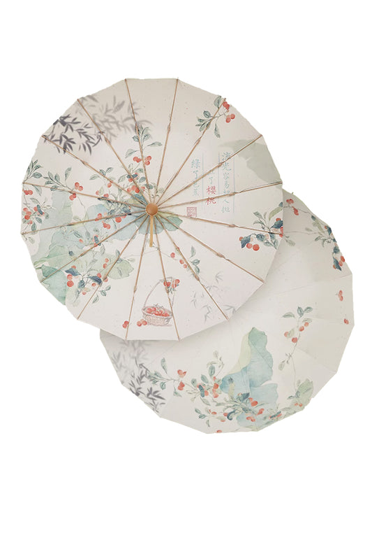 two floral antique umbrella