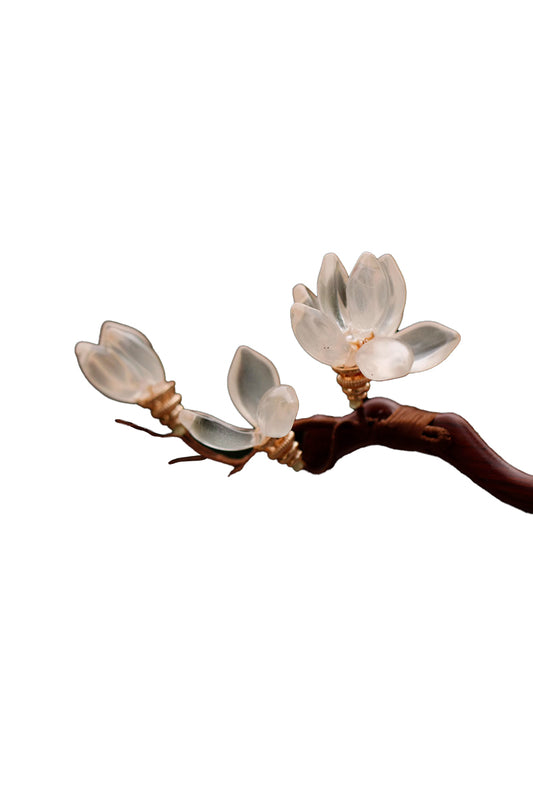 white floral hair stick hair chopstick
