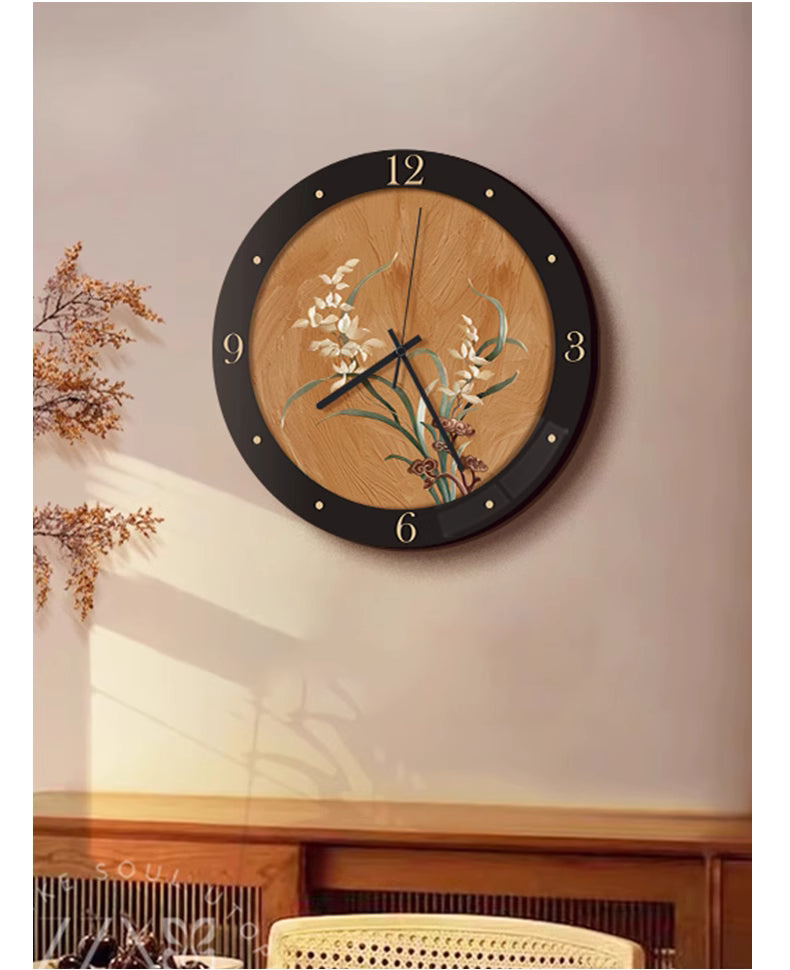 classic red clock with flower