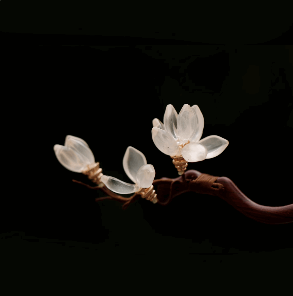 white floral hair stick hair chopstick