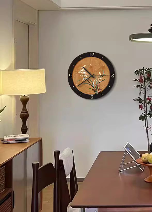 classic red_clock_with_flower