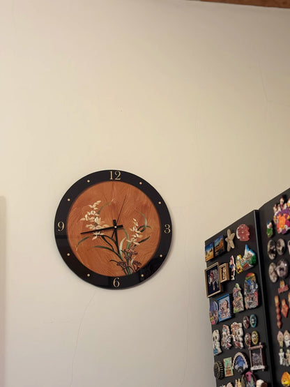classic red_clock_with_flower