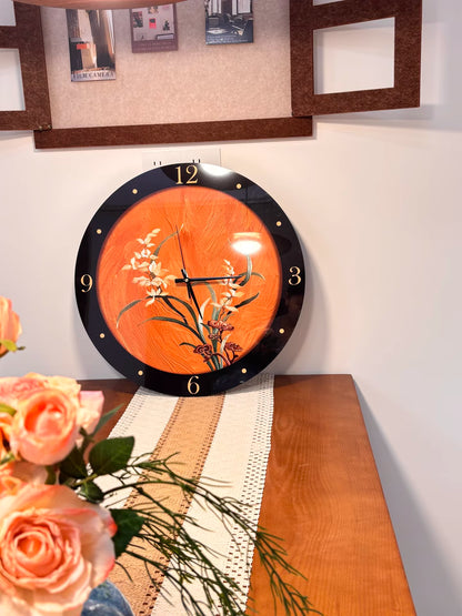 classic red_clock_with_flower