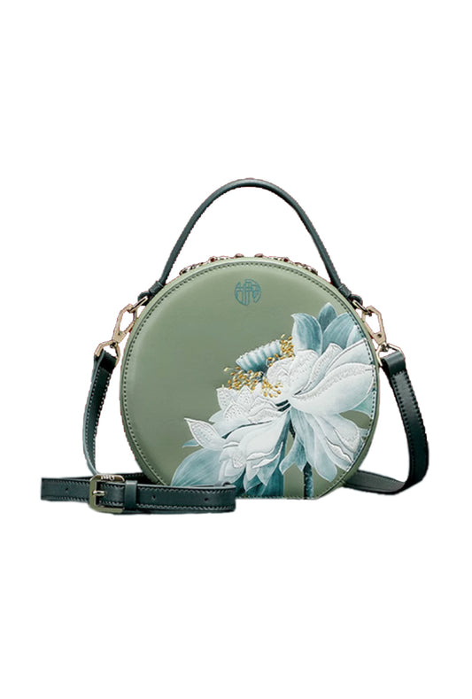 Jade Green Round Shoulder Bag