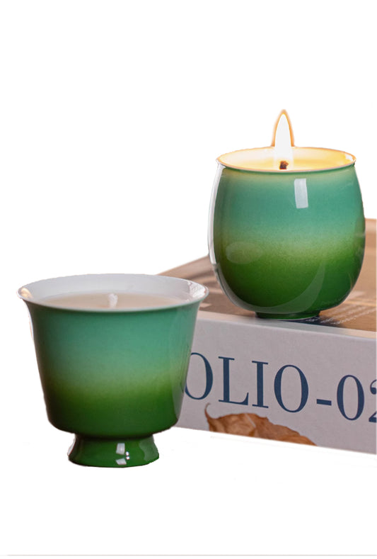 green scented candle
