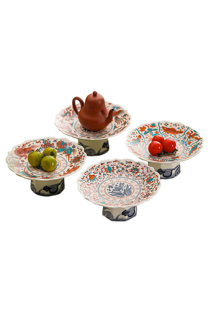 four chinese royal serving platter fish, phoenix, lotus, auspicious beast