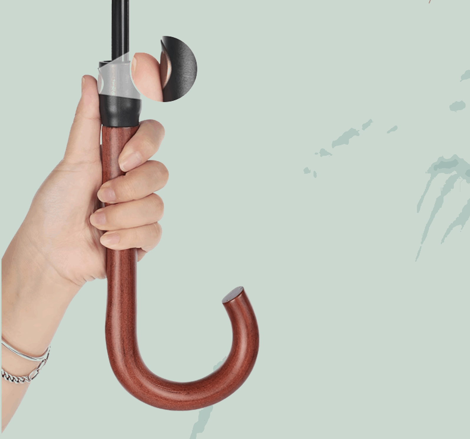 umbrella handle automatic button