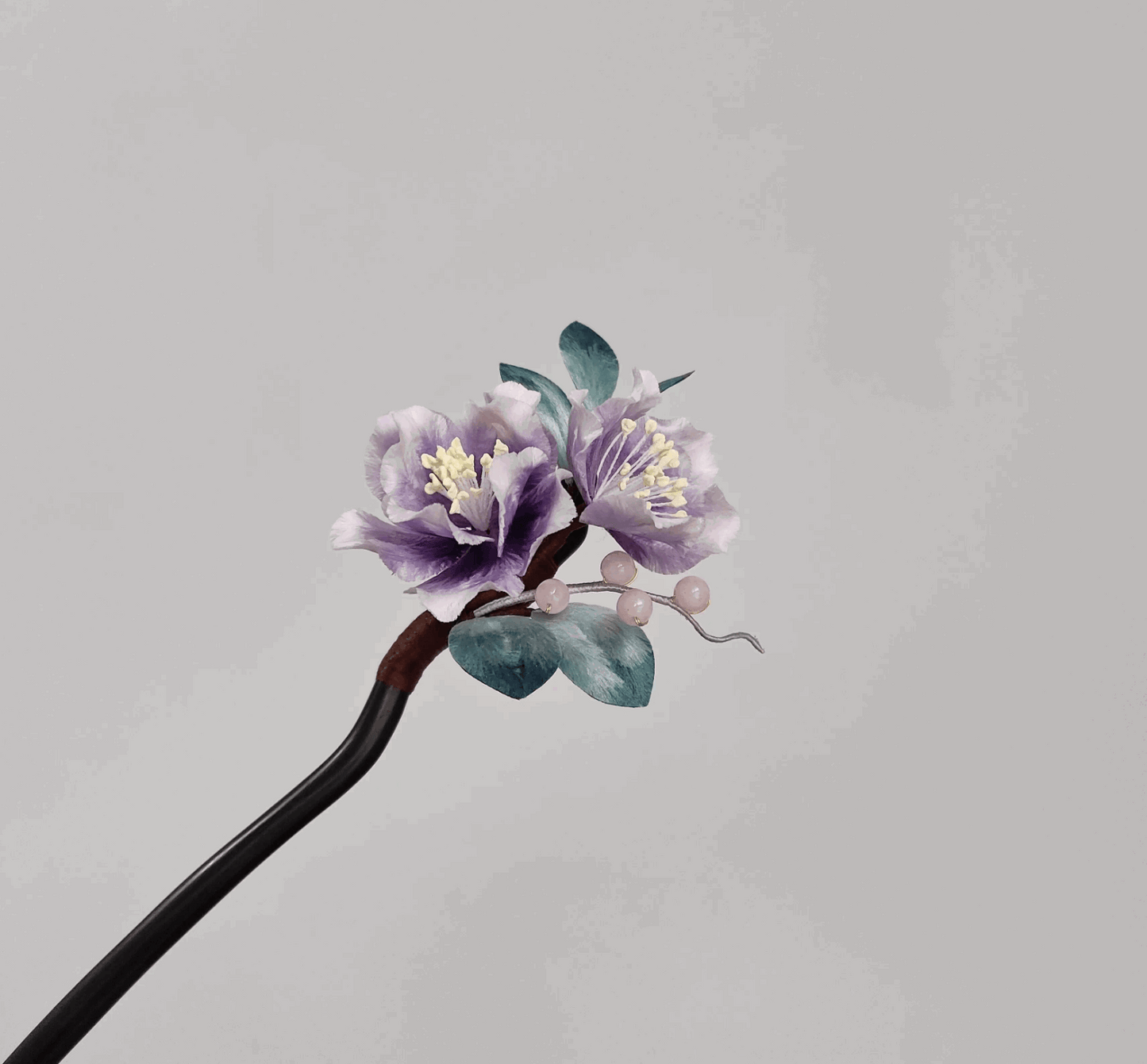 purple green floral hair stick hair chopstick