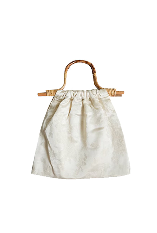 3-2 white bag with wood handle chinese style handbag white background