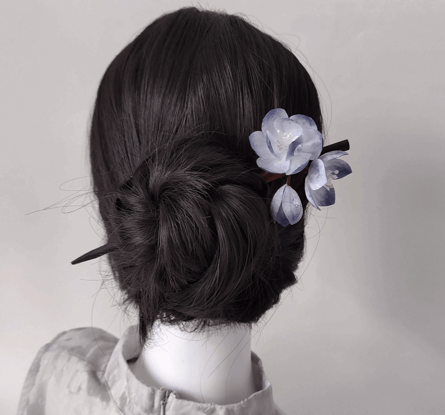 purple floral hairpin hair chopstick