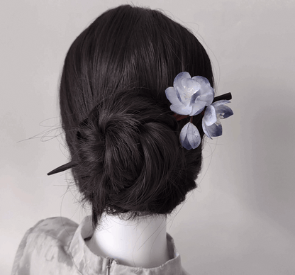 purple floral hairpin hair chopstick