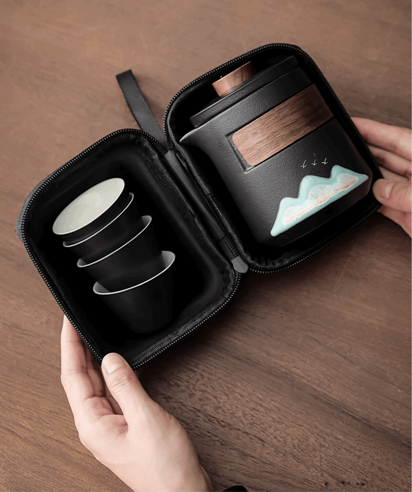 black teapot in a wallet