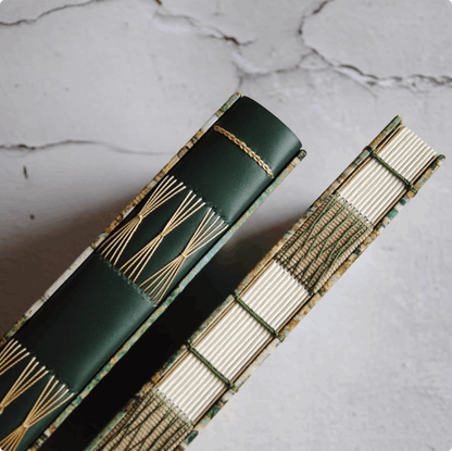 Leather Spine and Expose Spine notebook