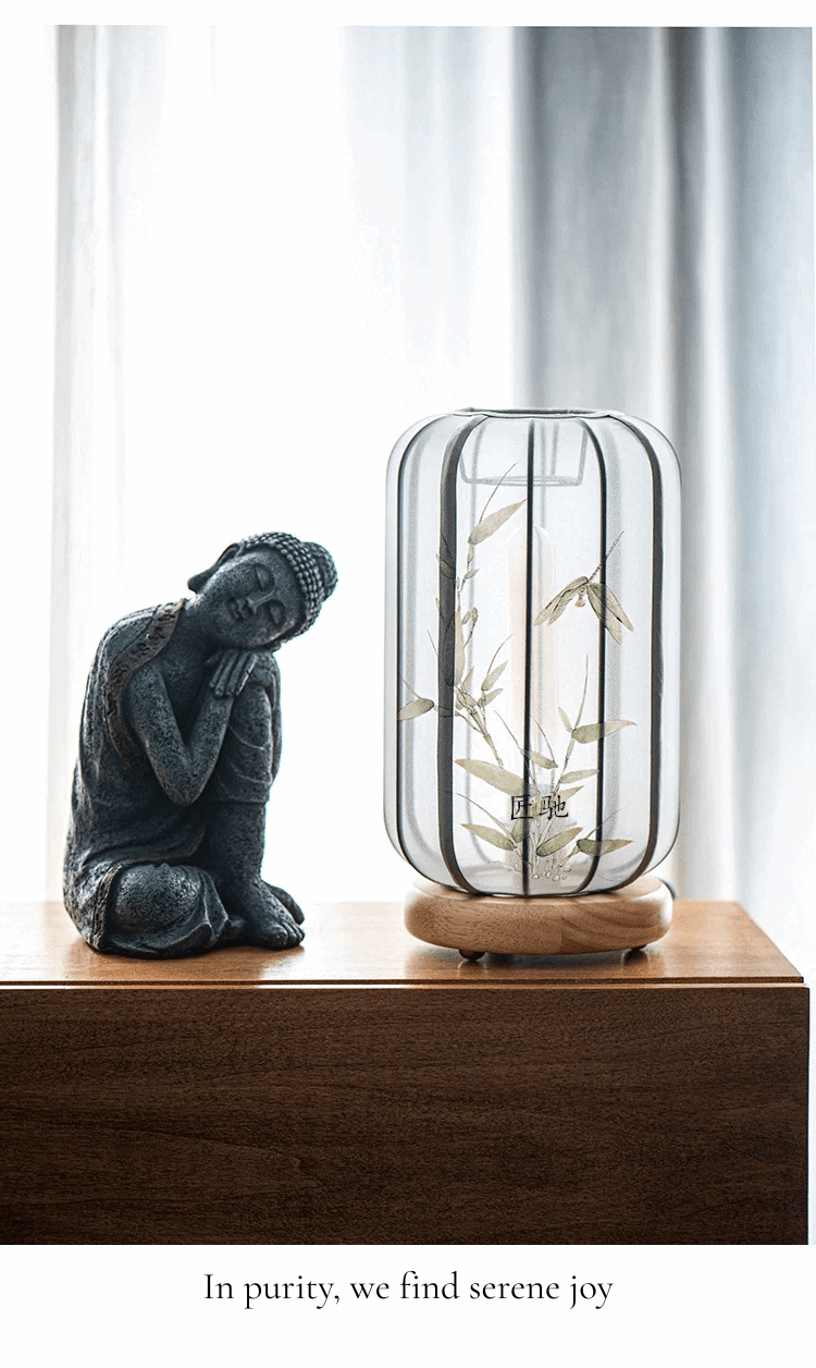 buddha with leaves design lamp unlit