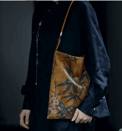 dark brown leaves bag carry on