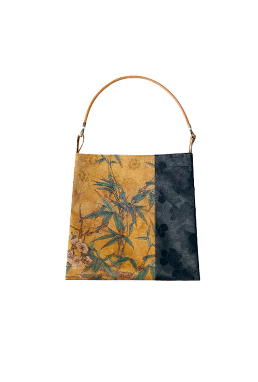 dark brown and black leaves bag