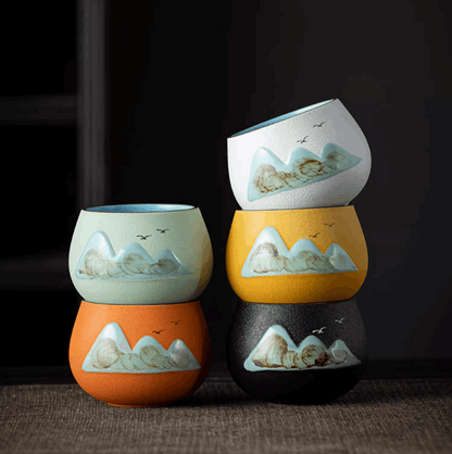 five mountain valley teacup stacked