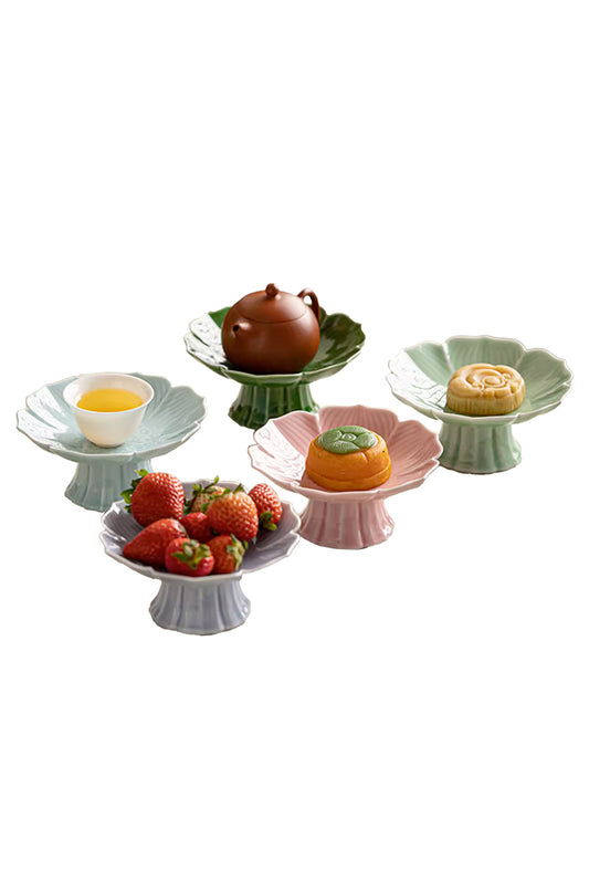 five colour lotus serving platter set