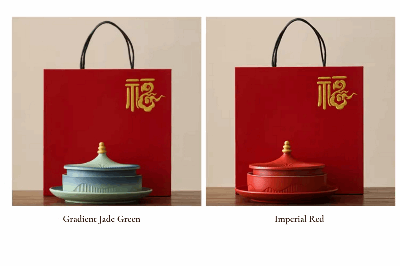 gradient jade green or imperial red serving platter