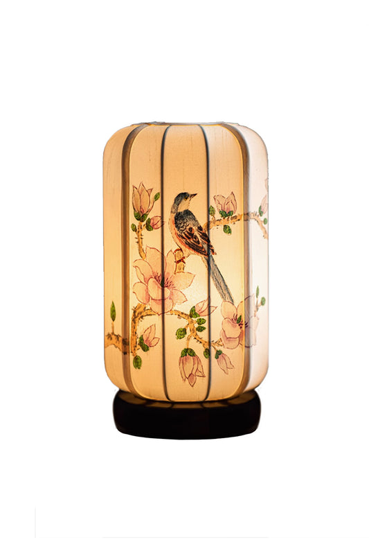latern lamp with bird and flower