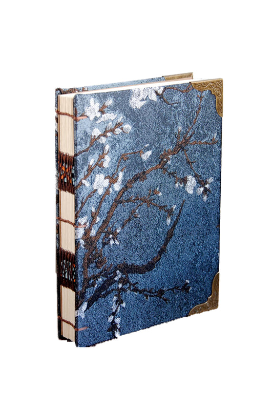 plum floral design notebook